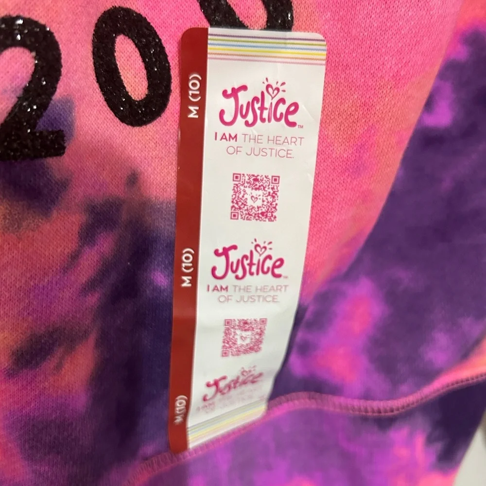 Justice Pink and Purple Tie-Dye Hoodie